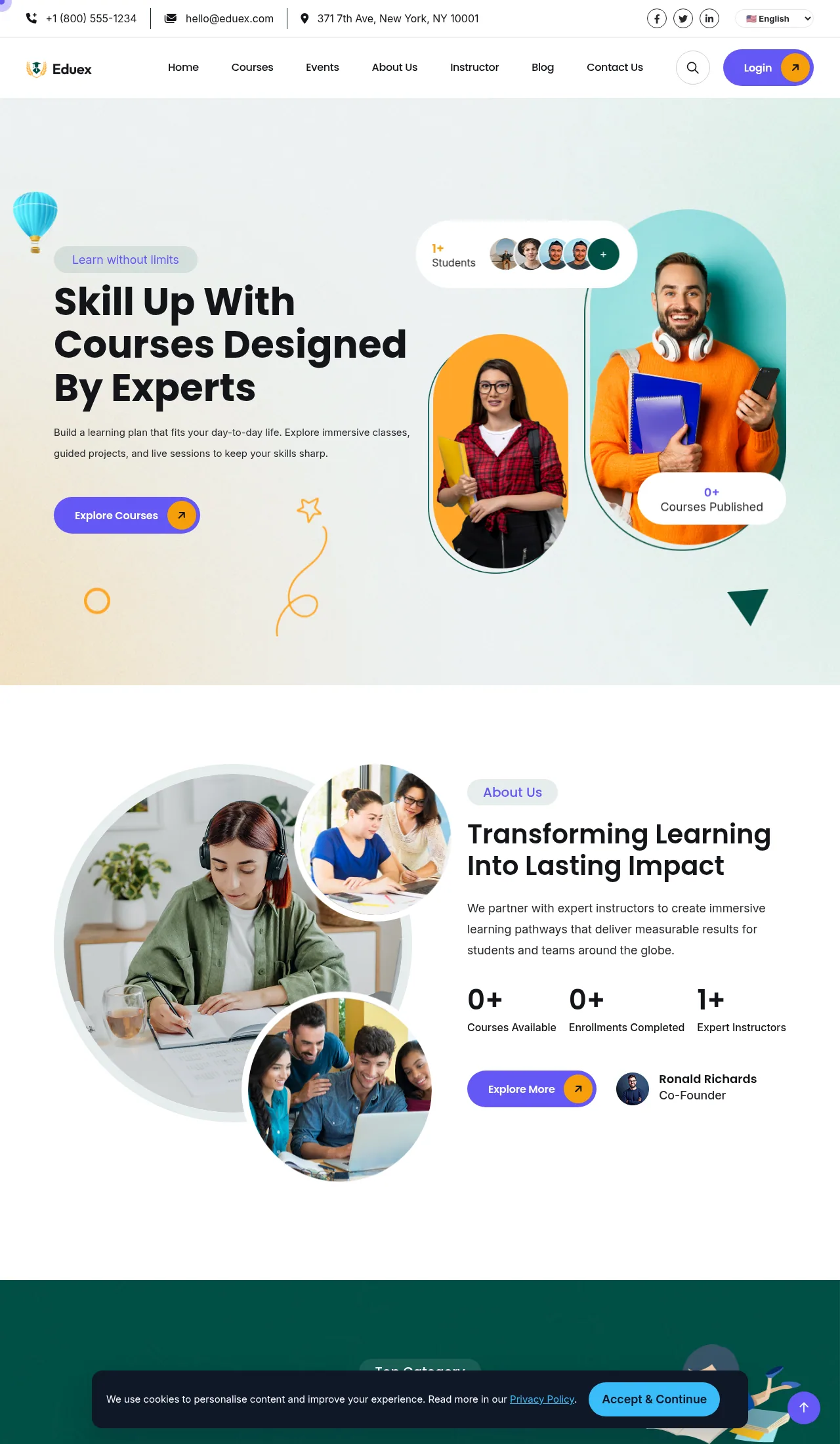 Eduex Online Learning & LMS live preview
